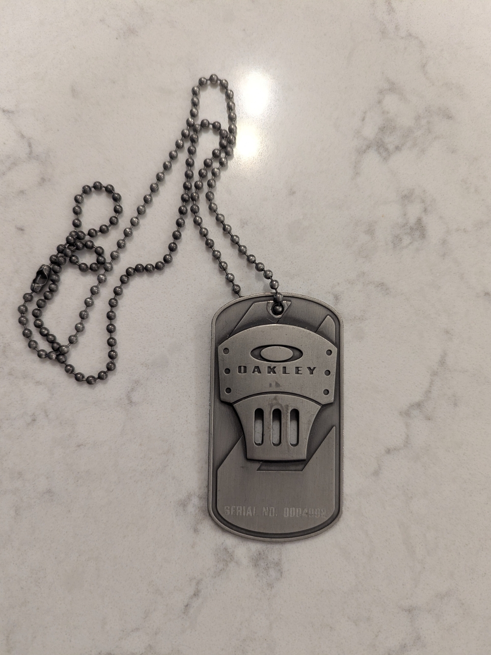 Oakley HQ Dog Tag Necklace Men's Gray